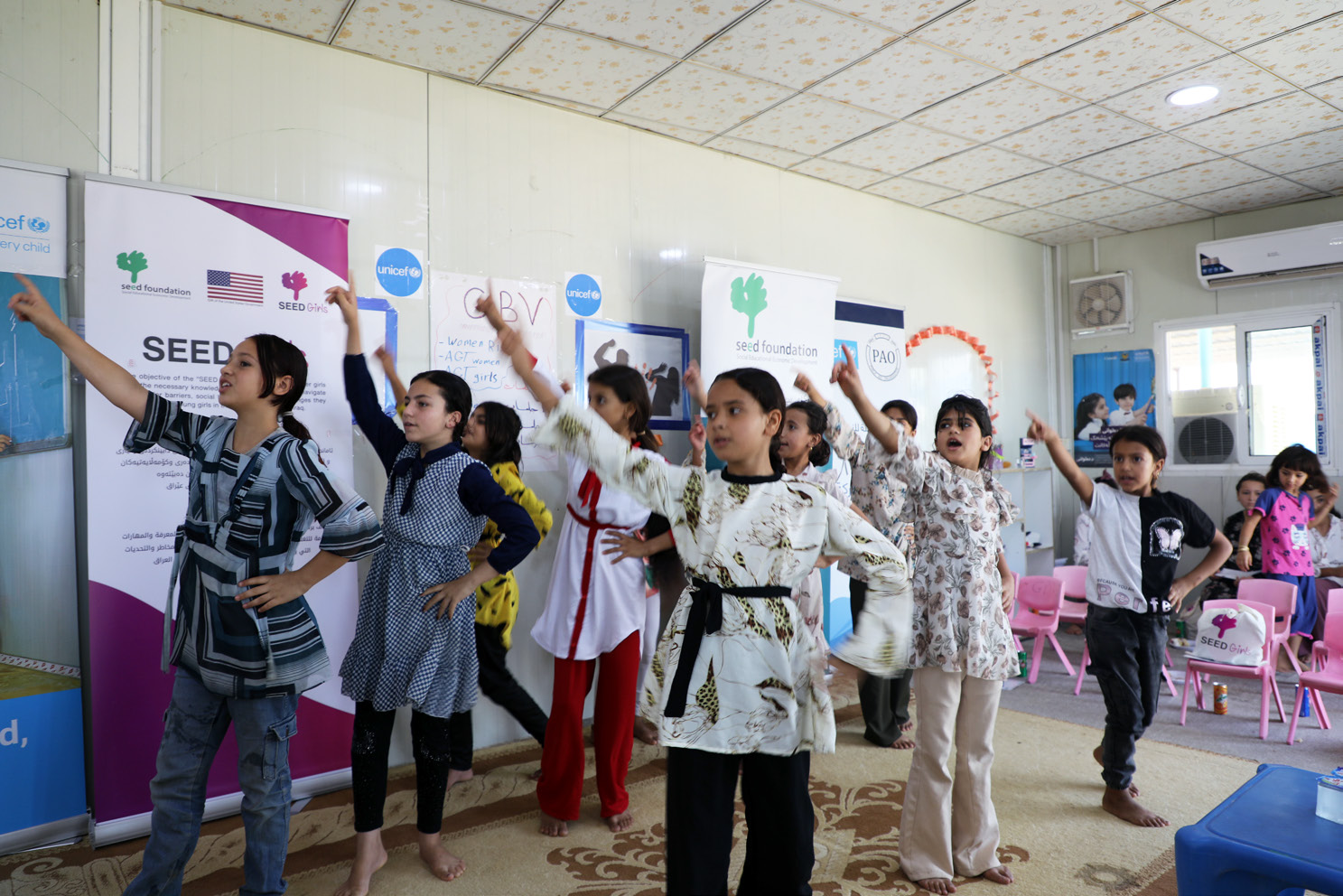 Children participating in psychosocial support activities